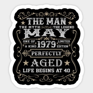 41th Birthday Gift The Man Myth Legend May 1979 Sticker